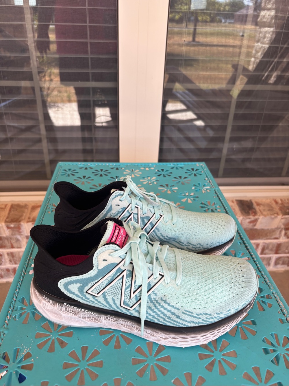 New Balance Women’s Fresh Foam  Mint Green and Black Sneakers
